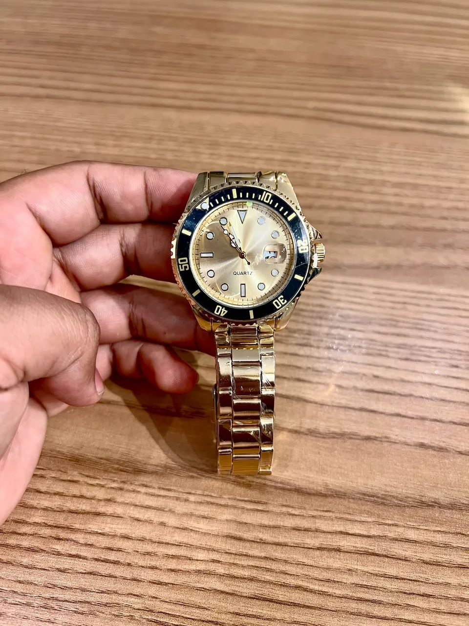 Relógio Masculino Dourado com Mostrador Dourado 100% à Prova d?Água Elegante