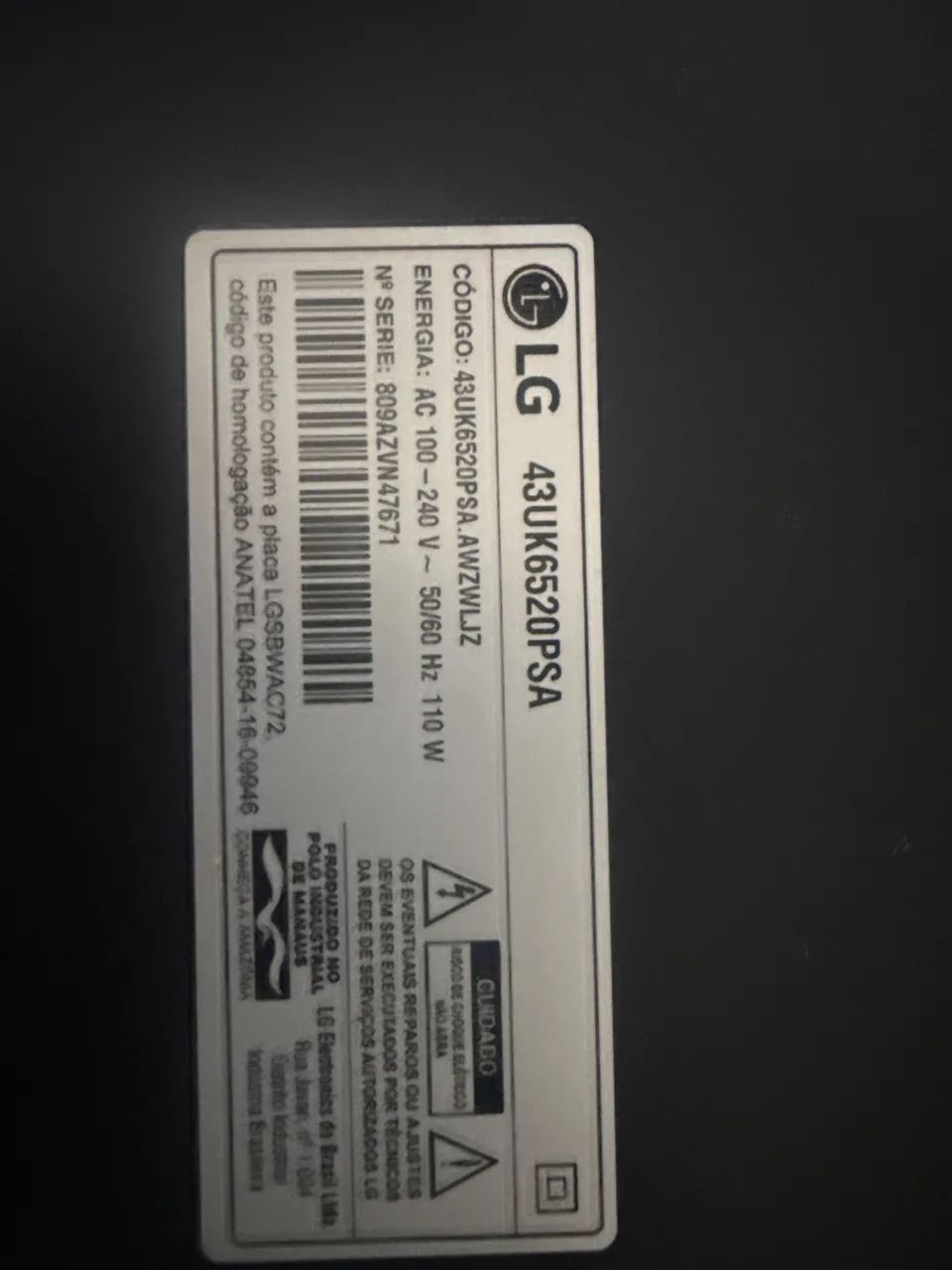 TV LG 42 Polegadas para retiradas de peças problema na tela - Foto 2
