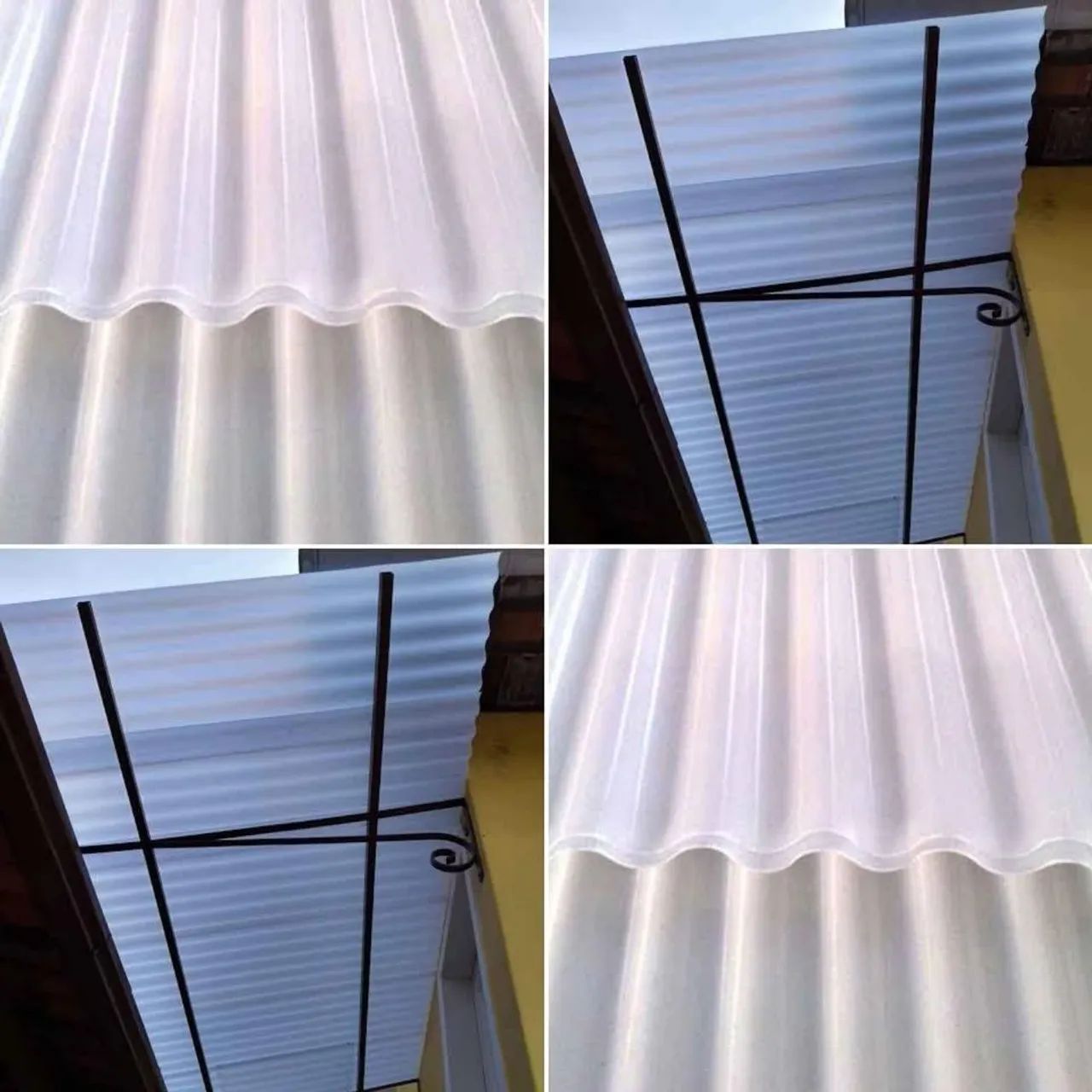 Telhas leitosas onduladas