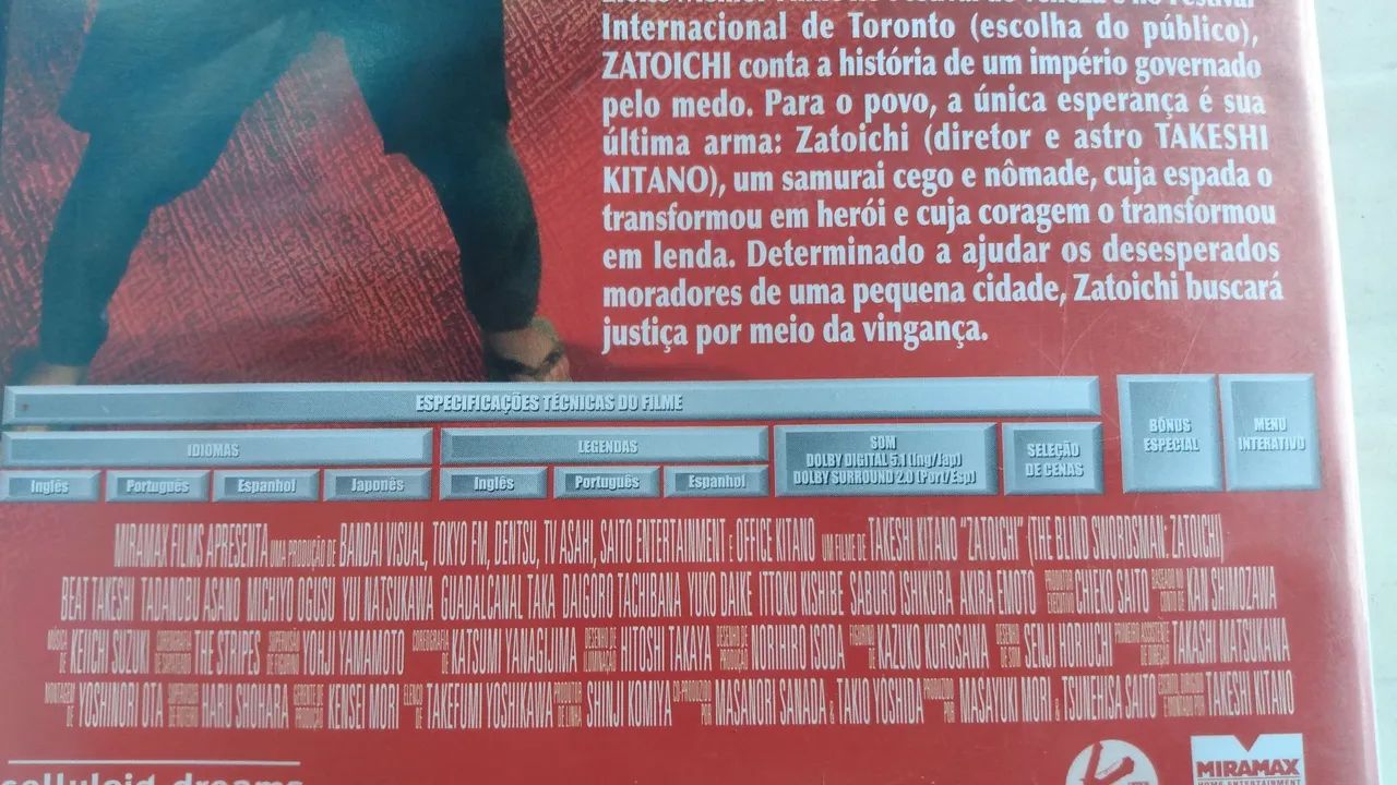 DVD original zatoichi ótimo estado.  - Foto 5