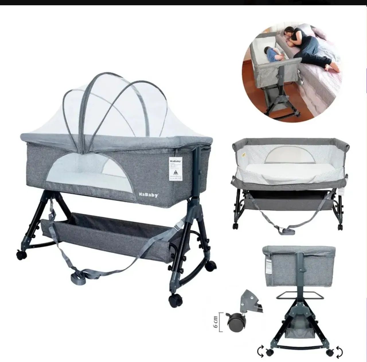 BERÇO CO-BED LUNA DA KA BABY! - Foto 5