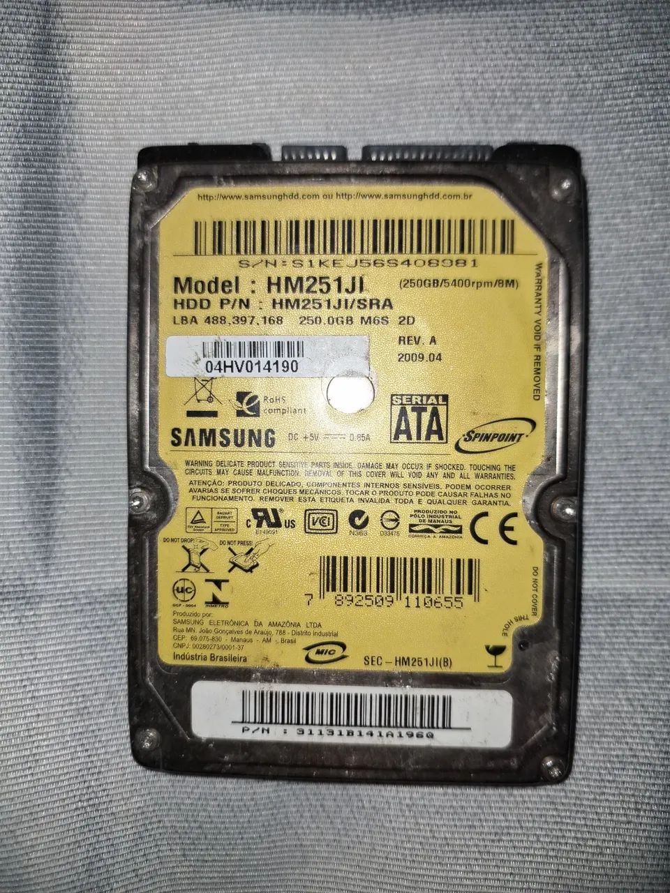 HD 250GB Samsung (crítico) - Foto 4