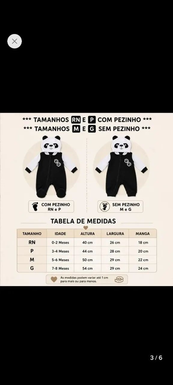 Roupinha de panda  - Foto 3