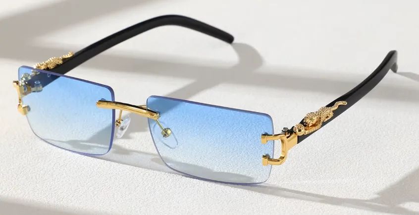 Óculos de sol retangular personalizado azul claro