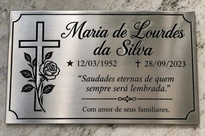 Placa para Túmulo Personalizada com Foto ? Metal e Acrílico - Foto 5