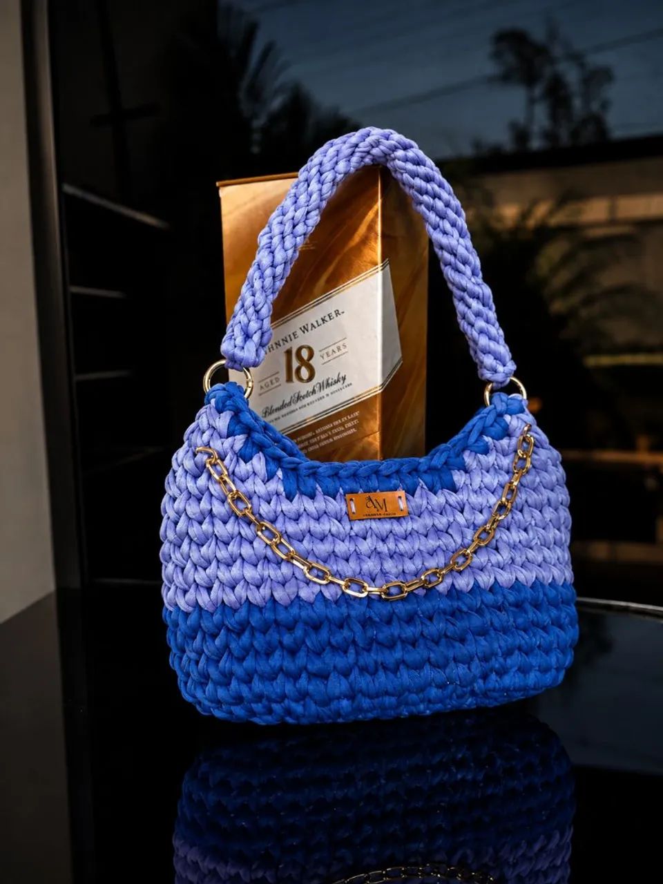 Bolsas de crochê handmade, fio de malha  - Foto 2