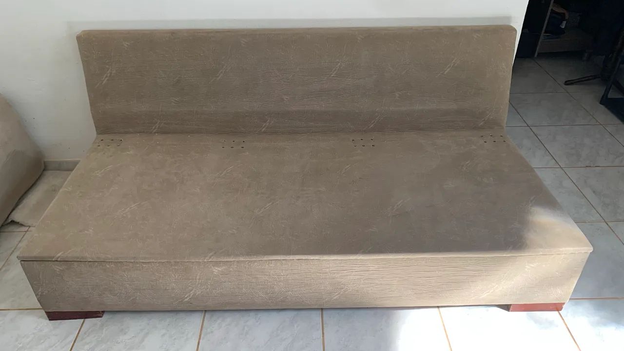 Sofa cama com baú camurça - Foto 2