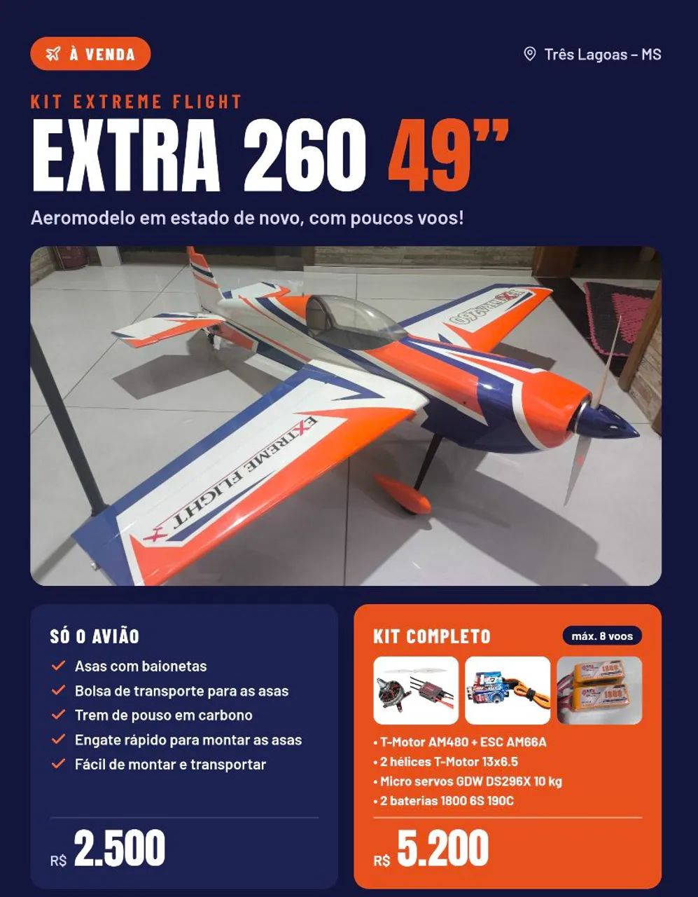 Kit Extra 260 extreme flight 49"