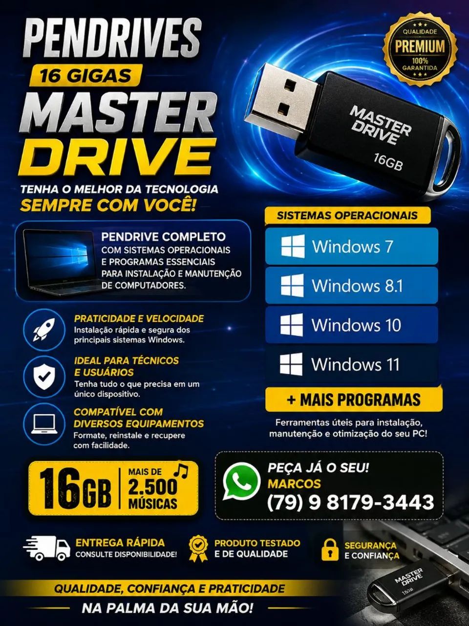 Pen driver 16 gigas de programas 