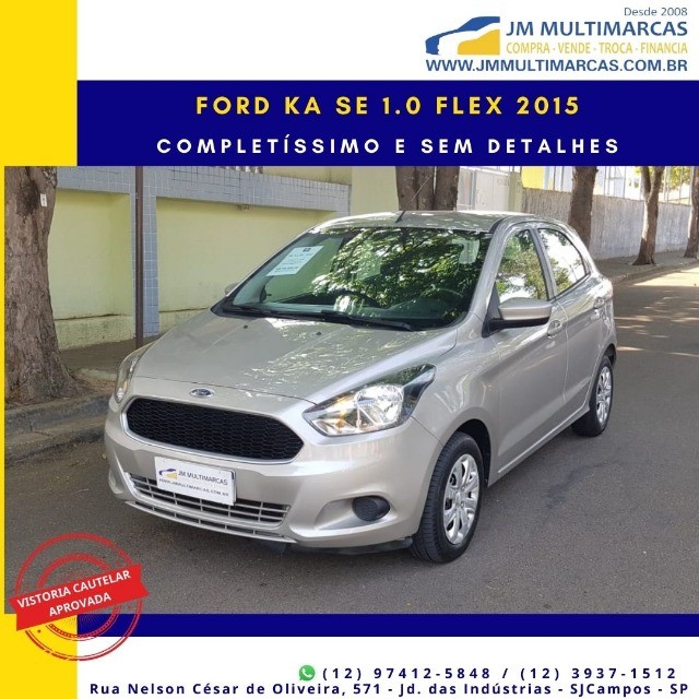 FORD KA SE 1.0 FLEX 2015 COMPLETÍSSIMO E SEM DETALHES