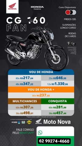 CONSÓRCIOS NACIONAL HONDA. CG FAN 160 21/22