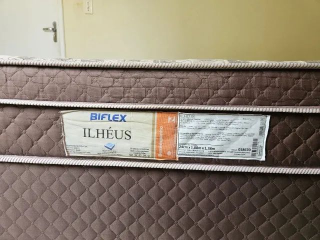 Cama Box de Casal Biflex Ilhéus com Molas Ensacadas 24cmx138mx188m - Marrom/ - Foto 3