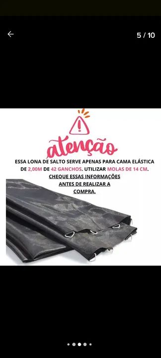 Lona de Salto NOVA para Cama elástica 2m canguru importada 42 molas  - Foto 4