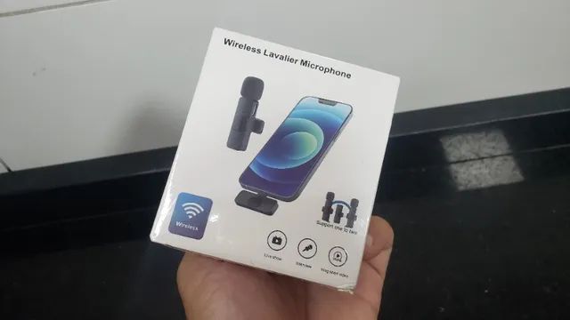 Microfone lapela sem fio recarregável bluetooth 