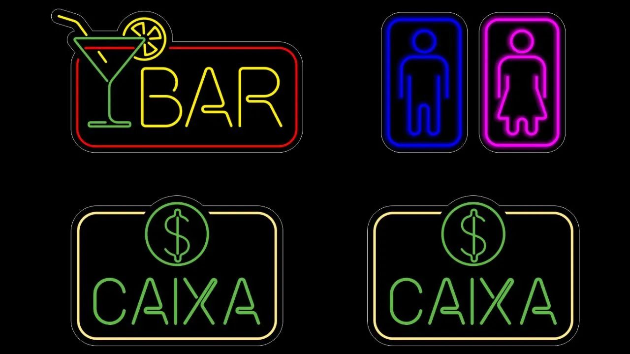 Placa Neon Caixa, Banheiro e Bar- Iluminação para seu negócio - Foto 3