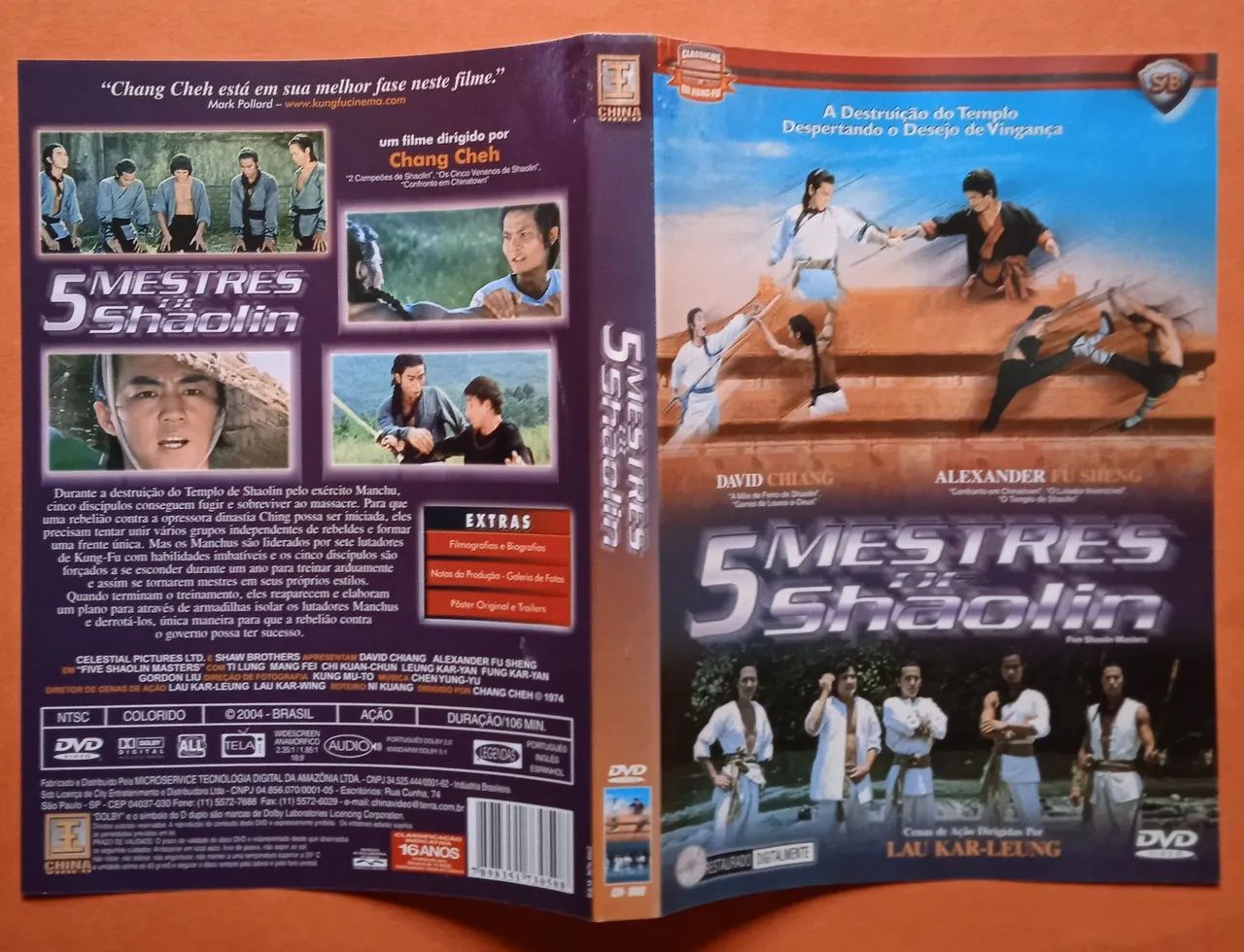 Dvd 5 Mestres de Shaolin (China Vídeo) - Hobbies e coleções