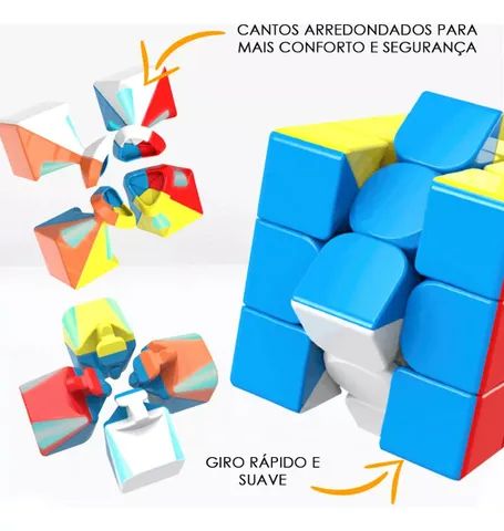 cubo magico 3x3 5,5cm interativo profiss well kids wb10881 - Foto 2