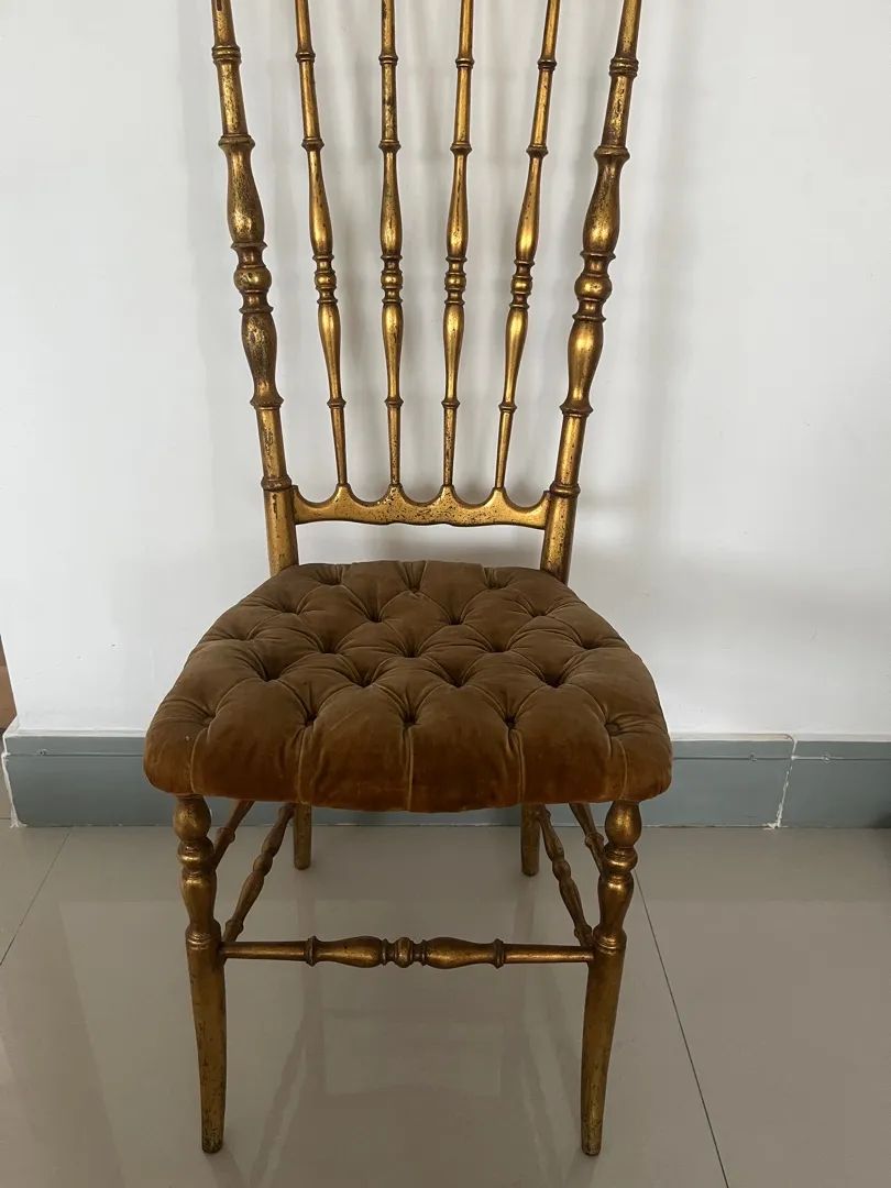 Cadeira  antiga Madeira Dourada  Luiz XV retro vintage