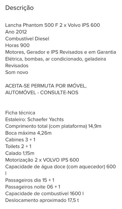 Phantom 500 Fly  2 x Volvo IPS 600   - Foto 2