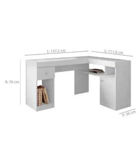 Mesa escrivaninha em L Nilo ( temos a pronta entrega )  - Foto 2