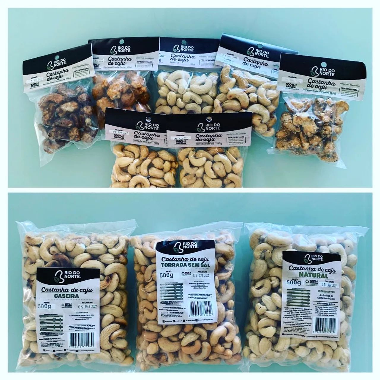 Castanhas de Caju Rio do Norte - Natural, Caseira e Torrada Sem Sal!