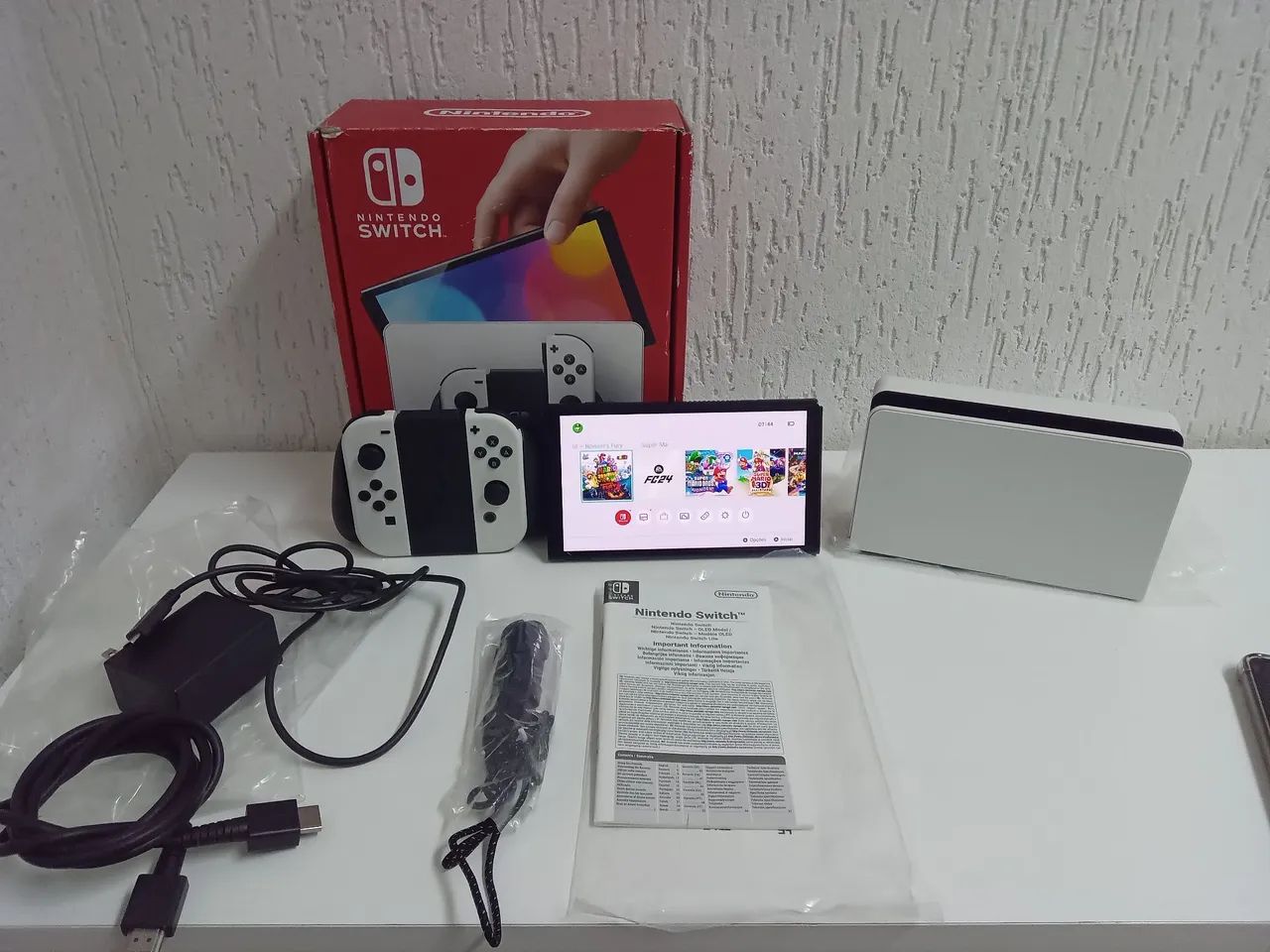 Nintendo switch OLED desbloqueado 256gb com jogos passo cartão até 12x com taxa 