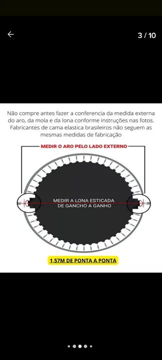 Lona de Salto NOVA para Cama elástica 2m canguru importada 42 molas  - Foto 6