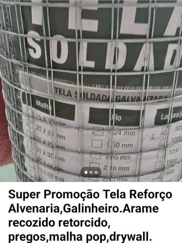 Super Oferta Rolo de Tela com 25 Metros Galvanizada Reforçada 