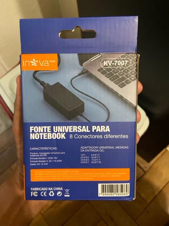 Fonte universal para notebook possuo 3 und