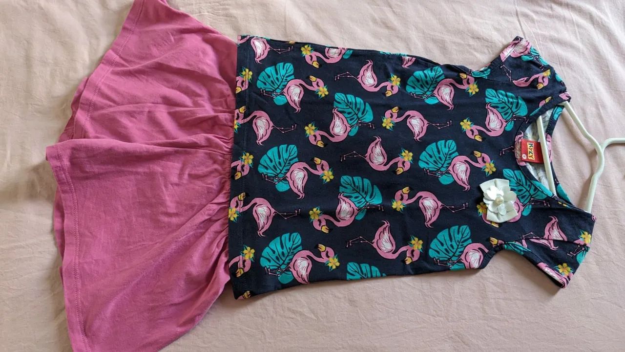 Conjunto de Roupa Infantil Flamingo - Tamanho 4