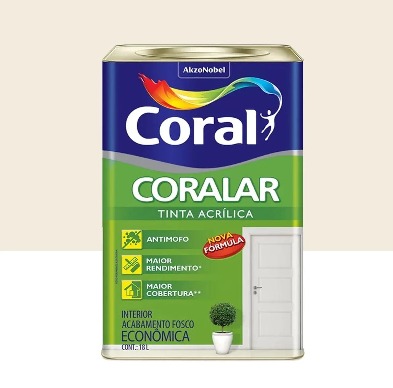 Tinta Acrílica Coral Antimofo Fosco 18L Branca