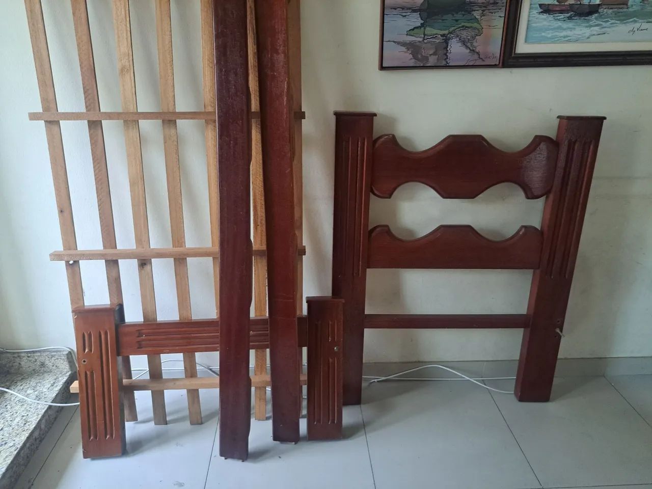 Cama de madeira maciça completa, móvel para a vida toda, - Foto 3