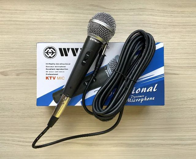 Microfone Profissional Dinâmico de Metal com Fio de 5 metros M-58 Wvngr Original