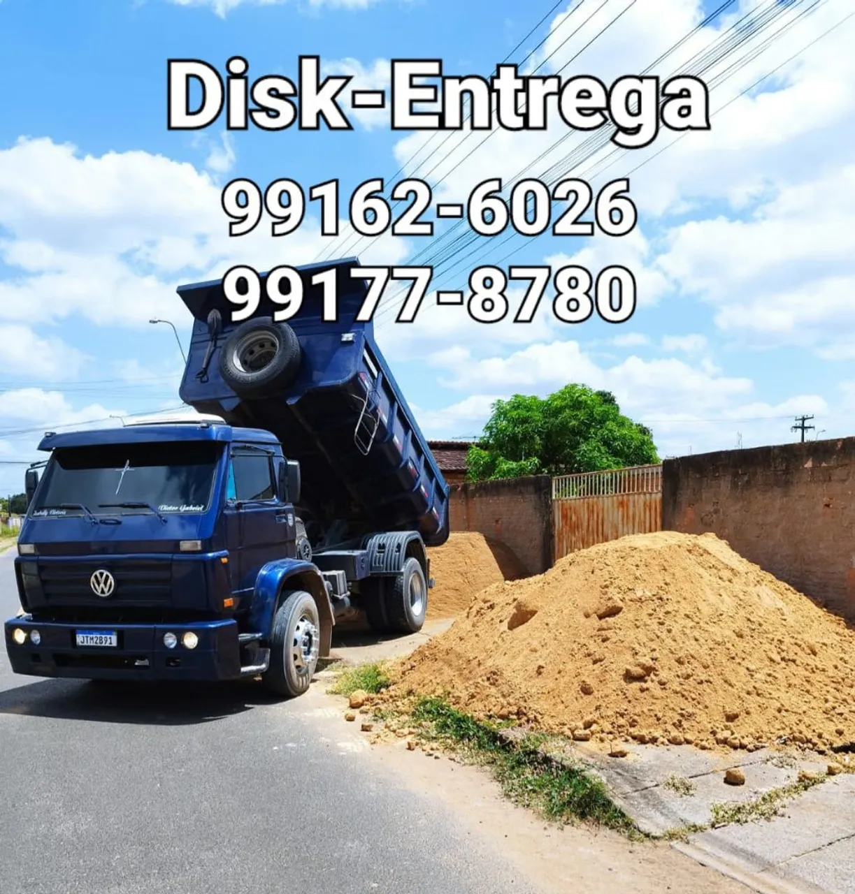 Entrega de areia para construção
