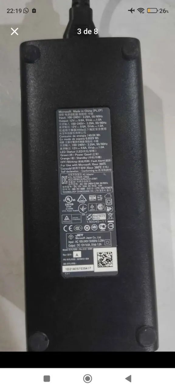 3 Original Xbox 360 1-pin Power Supplies Working Perfectly64303554751489121