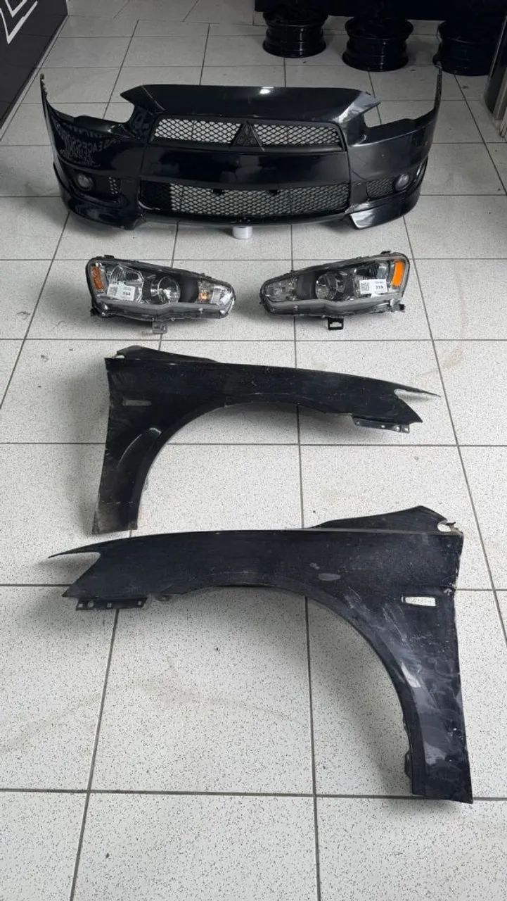 Kit frente Lancer para-choque faróis 