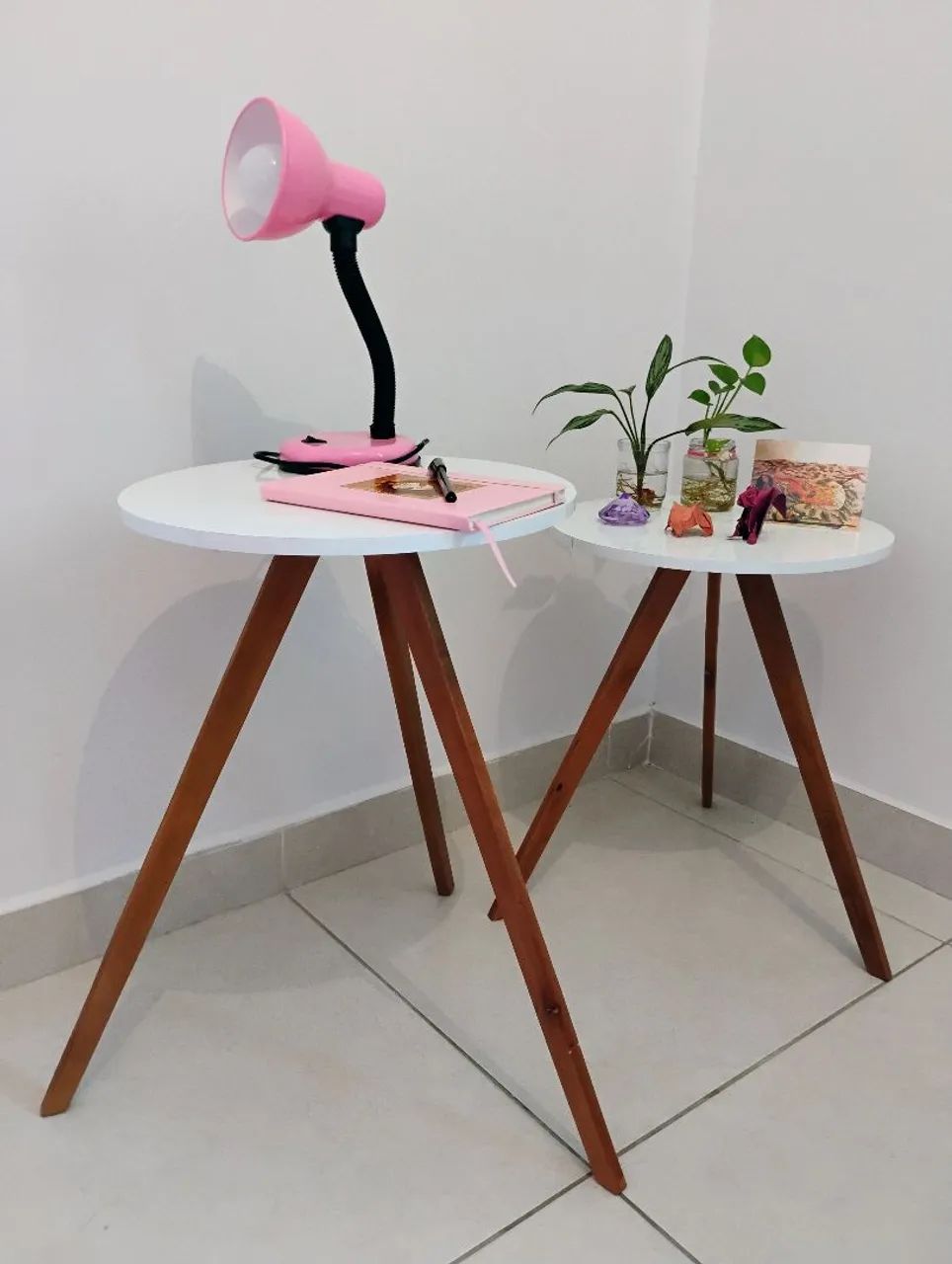 Mesa Lateral de Madeira - Par