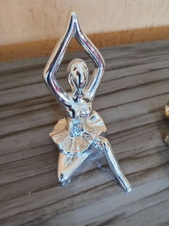 3 Peças Decorativas - Bailarina, Gato e Pássaro - Foto 2