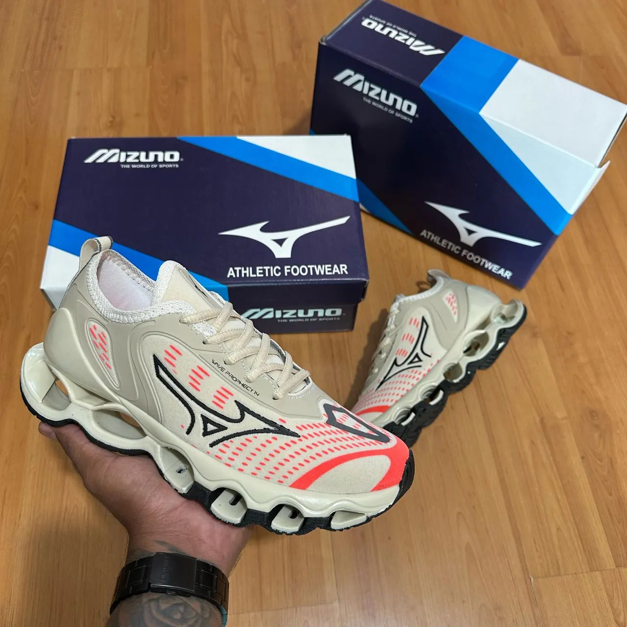 Tênis Mizuno Wave Prophecy 14 - Bege
