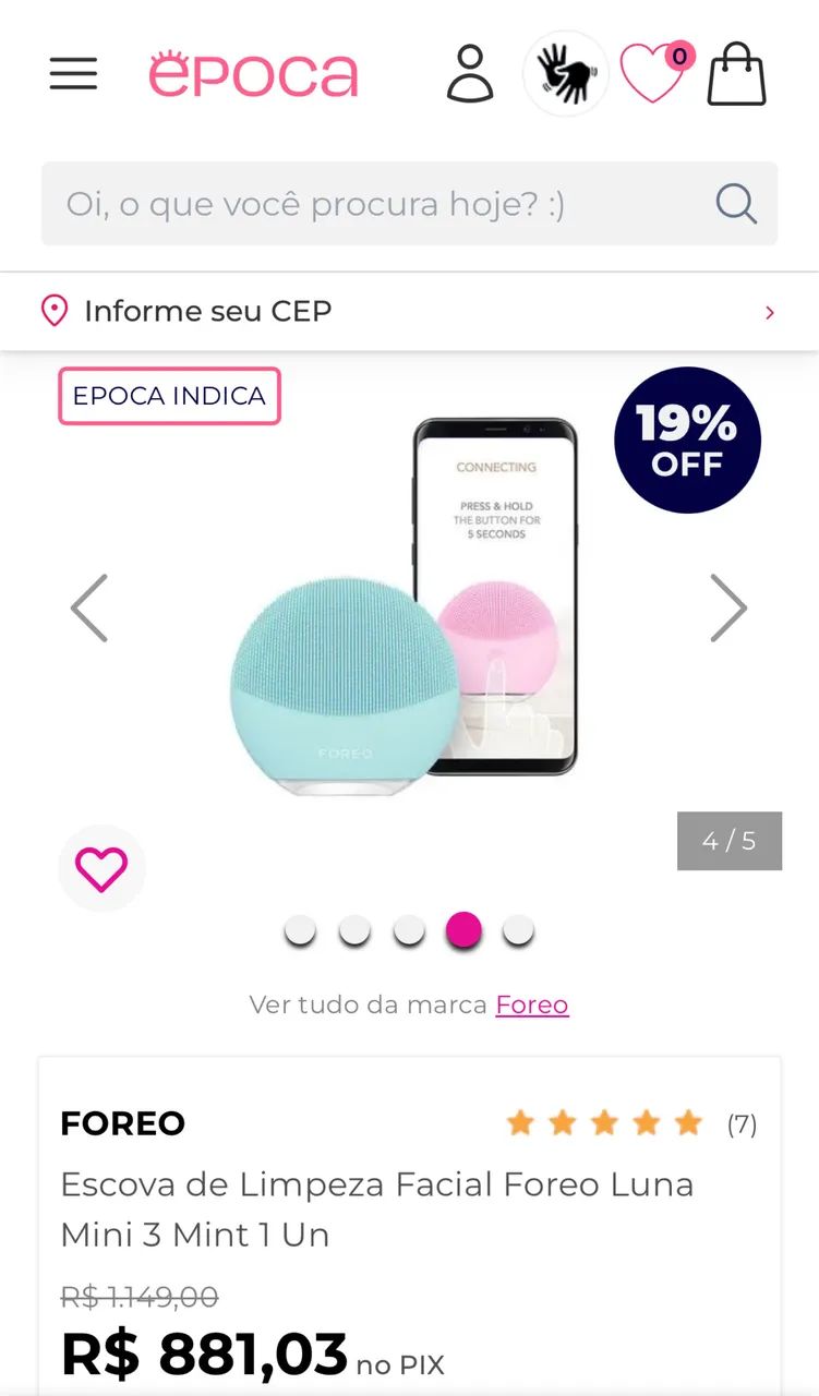 Escova de Limpeza Facial Foreo Luna Mini 3 Mint - Foto 4