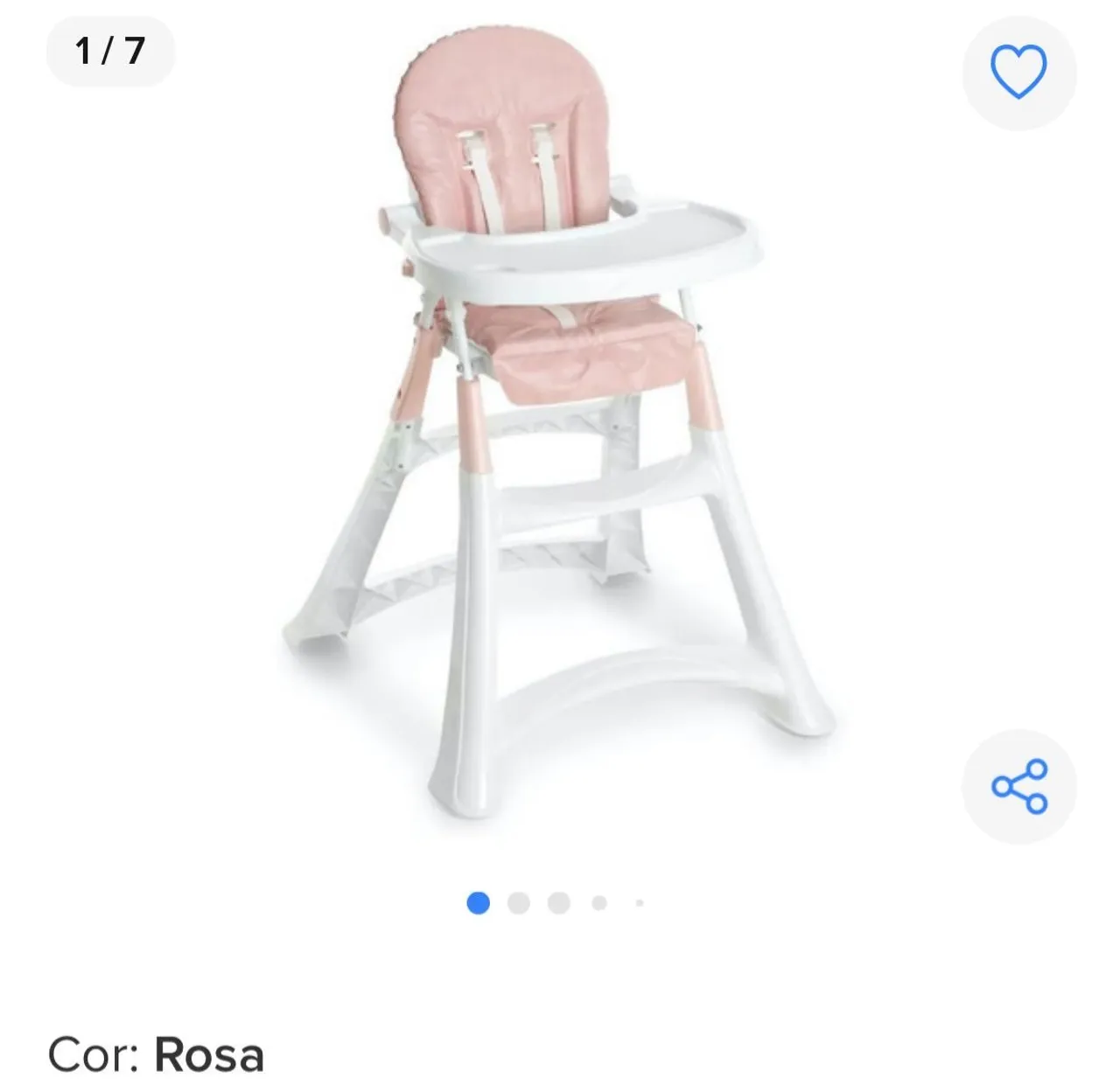 Cadeira de Alimentação Infantil Rosa