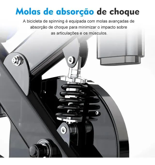 Bicicleta Ergométrica Spinning Profissional 13kg Inércia Preto Suporta Até 100kg - Foto 4