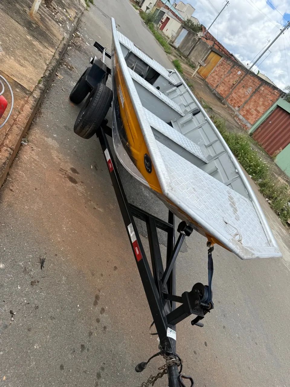Barco de alumínio para pesca e lazer, Cano com motor 15HP Mercury  - Foto 2
