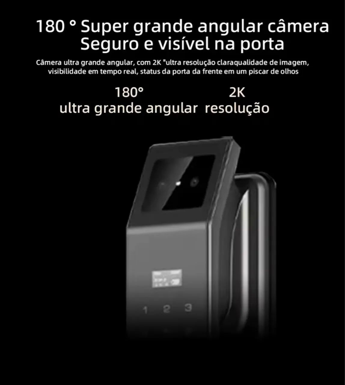  Fechadura eletrônica inteligente Tuya Wi-Fi com câmera - Foto 3