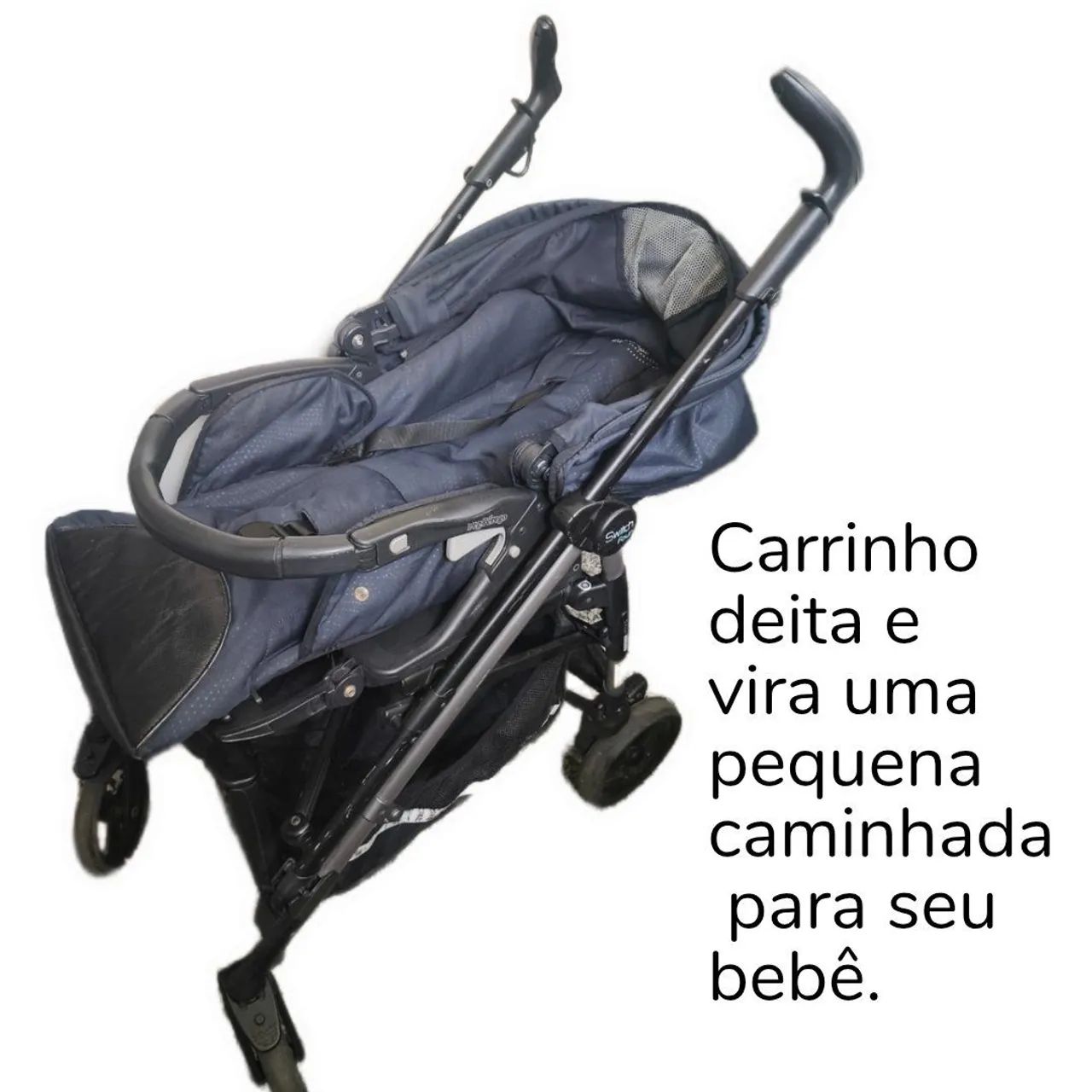 Carrinho bebê conforto c/ base e Moisés peg perego kit 4 x 1 - Foto 5
