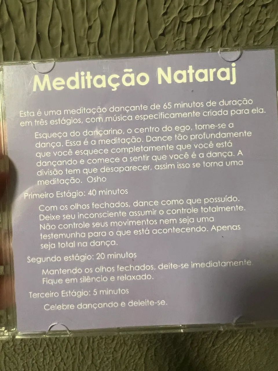 CD de meditação guiada 