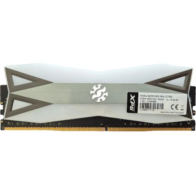 XPG Spectrix D60G DDR4 Memory, 32GB (2×16GB), 3200MHz, CL16, RGB, Gray64739260395521124