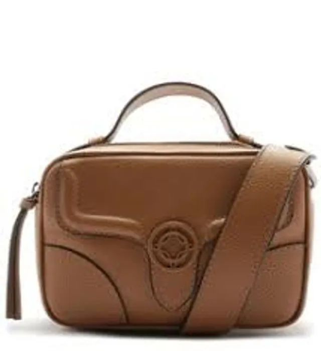 bolsa arezzo tiracolo couro carol média natural wood