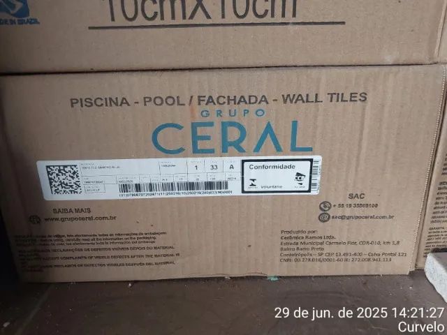Revestimento pastilha azul 10 x 10 cm - Total 20 m² 64198291958659121