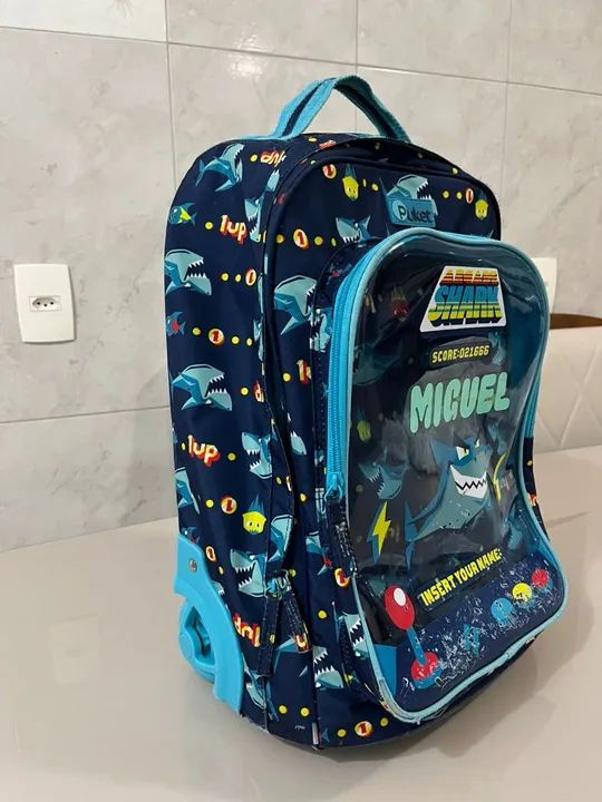 Mochila de rodinhas infantil Shark